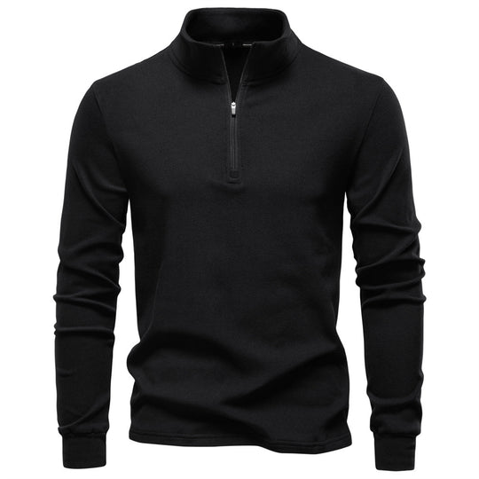 Herren funktionaler Sweatshirt mit hohem Kragen und kurzem Reißverschluss EB
