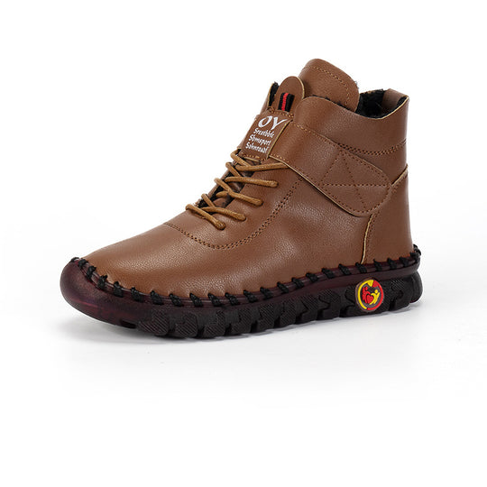 Damen Winterstiefel mit verstellbarem Klettverschluss und robustem Profil EB