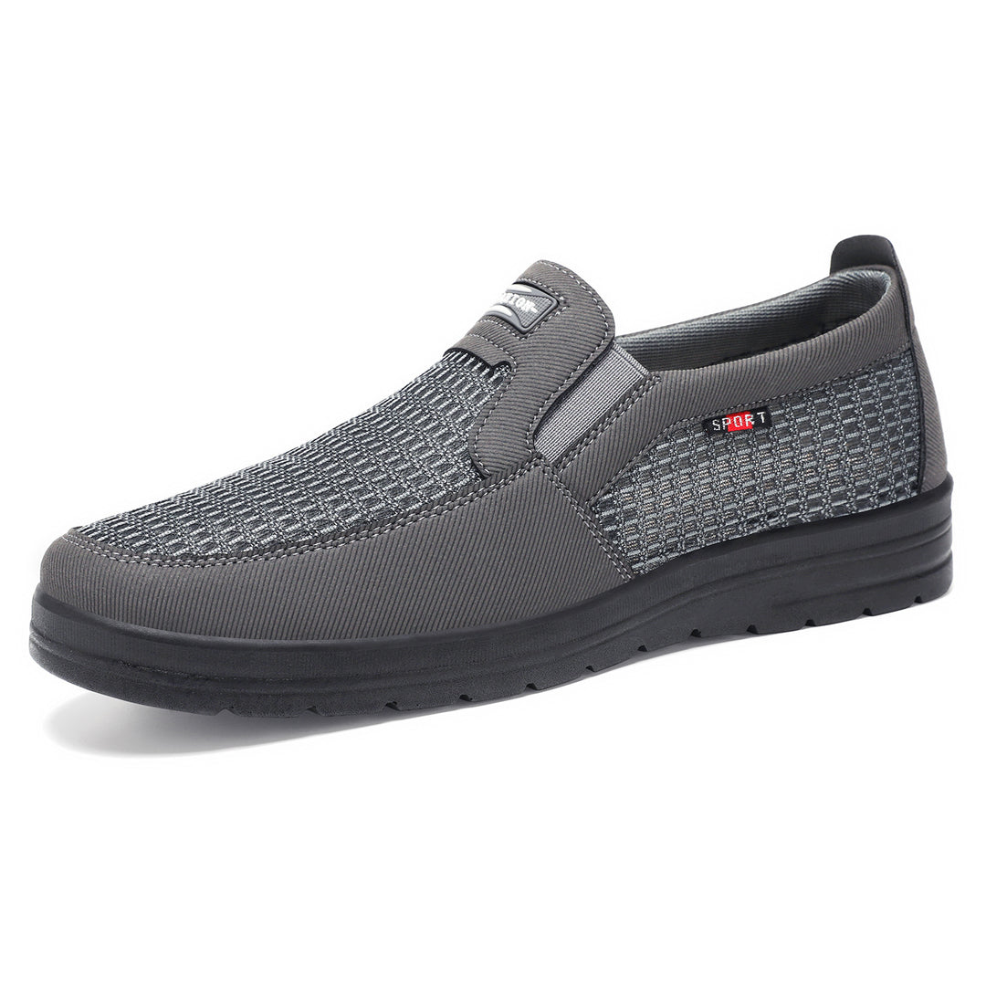 Herren nan atmungsaktiver Slip-On Freizeitschuh mit gestricktem Obermaterial, elastischem Einstieg und stoßdämpfender EVA-Sohle EB