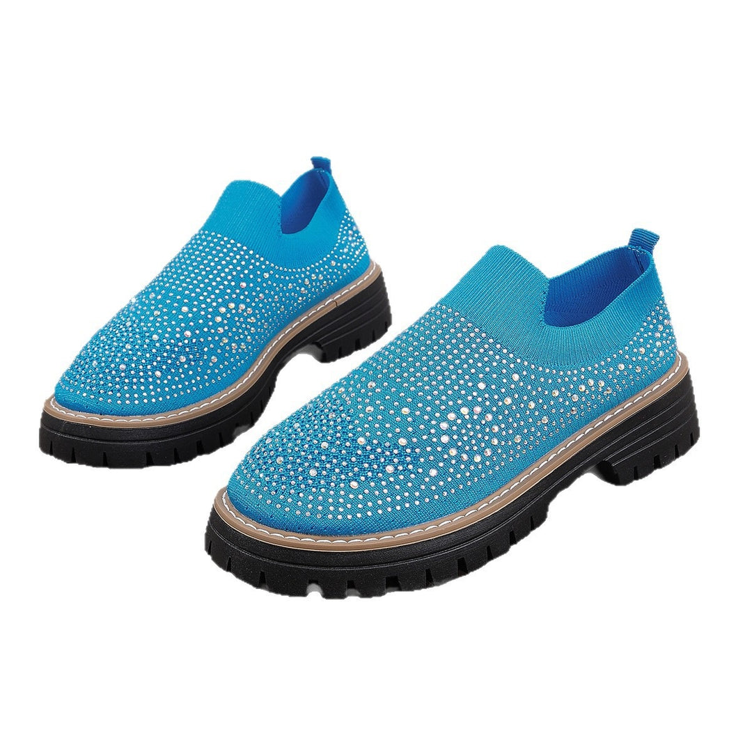 Damen Glitzernde Slip-On Sneakers mit komfortablem Fußbett EB