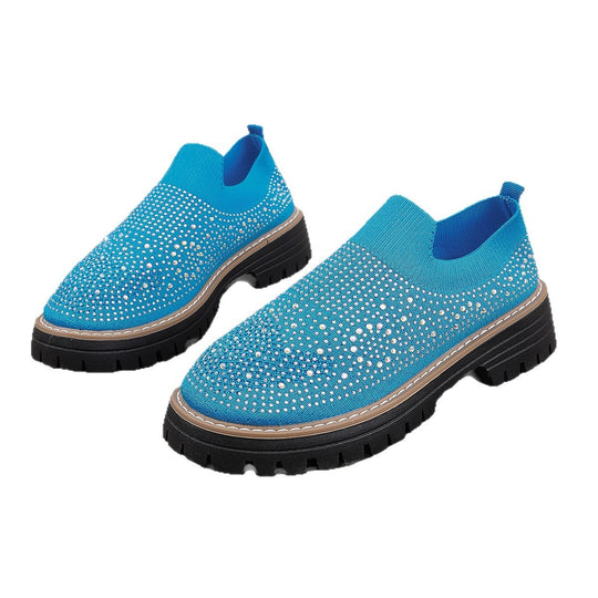 Damen Glitzernde Slip-On Sneakers mit komfortablem Fußbett EB
