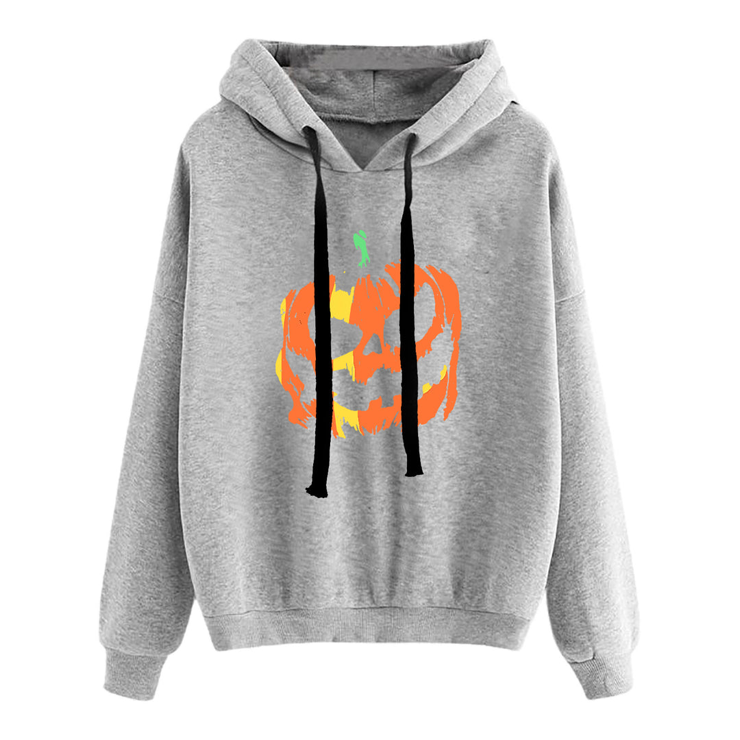 Damen nan lässiger Oversize Kapuzenpullover mit Herz‑und‑Pfotenprint, Kordelzug und gerippten Bündchen EB