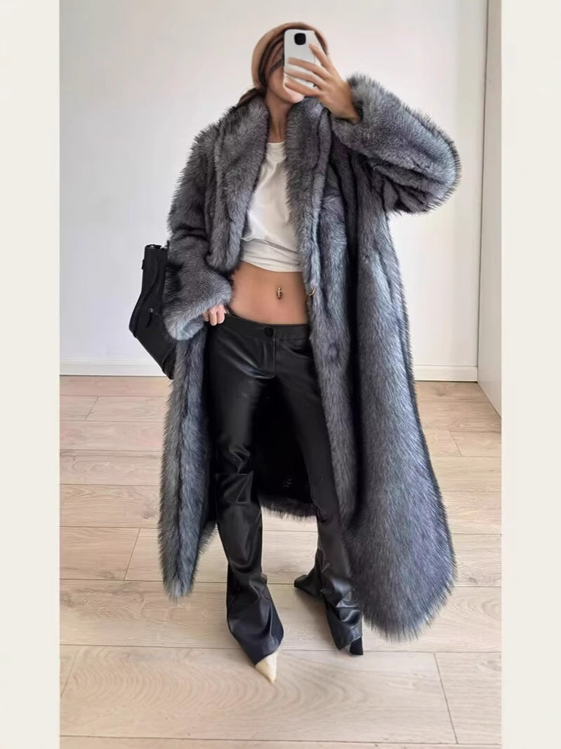 Damen Oversize Kunstpelzmantel EB