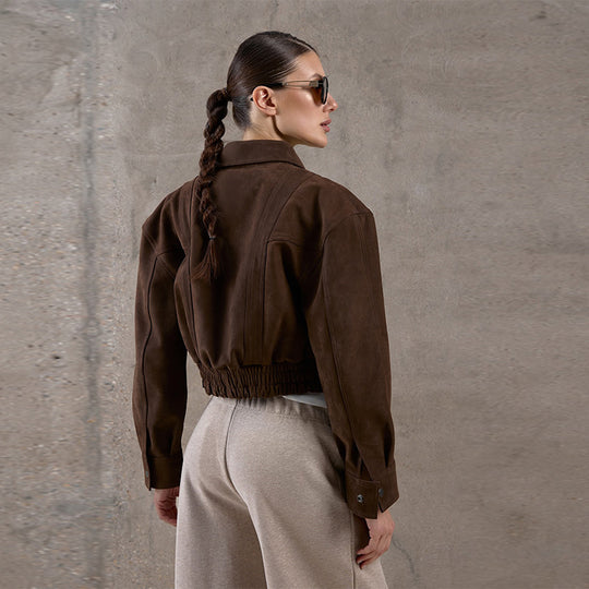 Damen Snacklederjacke mit lässigem Schnitt EB