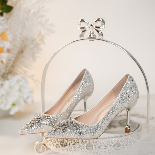 Damen Glamouröse High Heels mit funkelnden Strassverzierungen EB