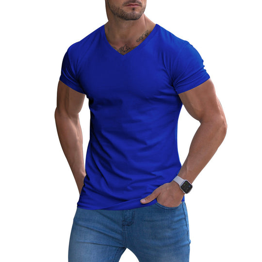 Herren V-Ausschnitt T-Shirt aus weichem Baumwollmix EB