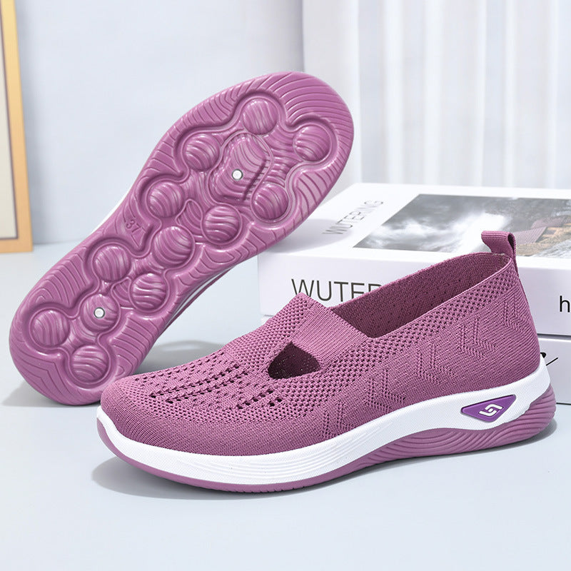 Damen Atmungsaktive Slip-On Sneakers mit elastischem Design EB