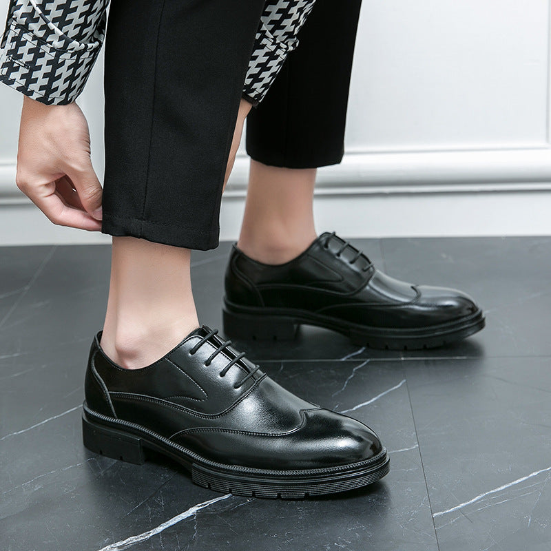 Herren eleganter Derby-Lederschnürer mit profilierter Gummisohle EB