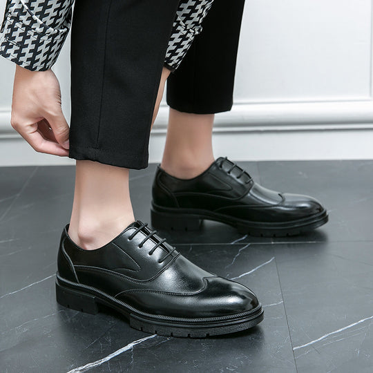 Herren eleganter Derby-Lederschnürer mit profilierter Gummisohle EB