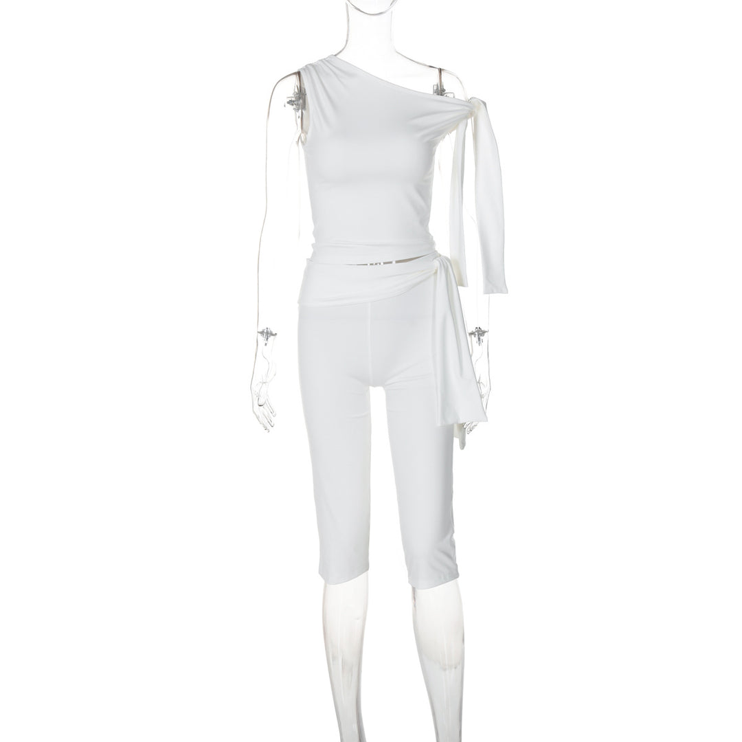 Damen Einseitiger Jumpsuit mit exklusiven Drapierungen EB
