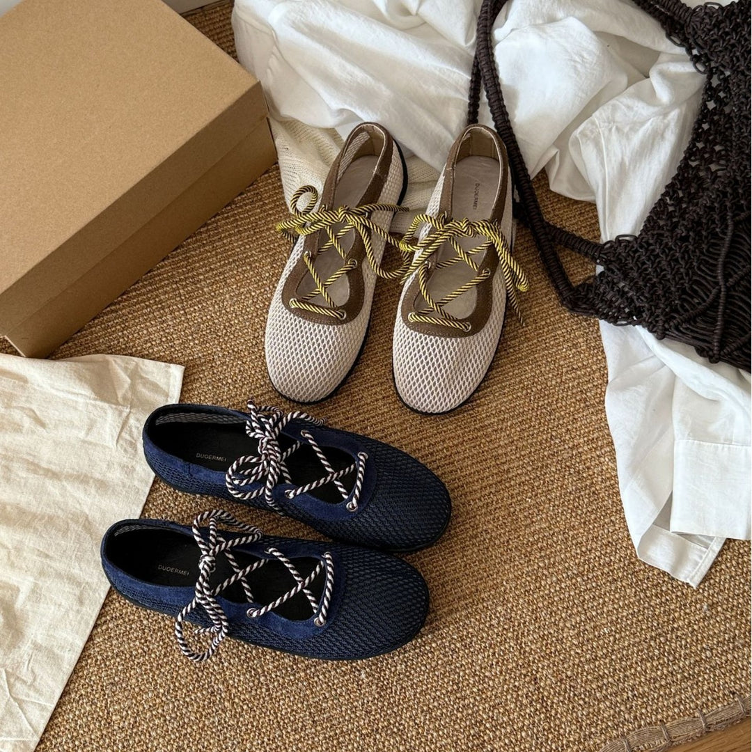 Damen Atmungsaktive Sport-Sneaker mit elastischen Schnürsenkeln und rutschfester Sohle EB