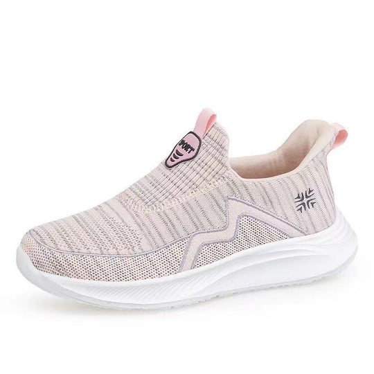 Damen Sportliche Slip-On Sneakers mit atmungsaktivem Material und elastischem Design EB