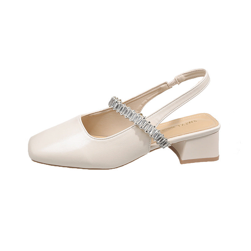 Damen elegante Slingback-Schuhe mit funkelnder Akzent-Riemchen EB