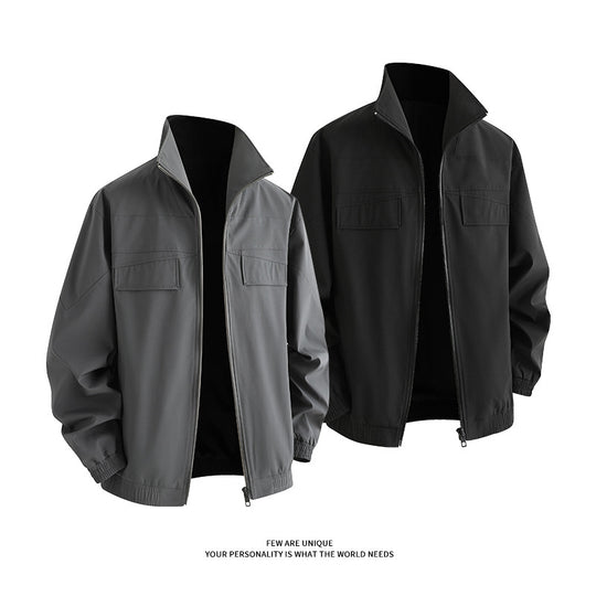 Herren Freizeitjacke mit praktischen Taschen und hohem Kragen EB