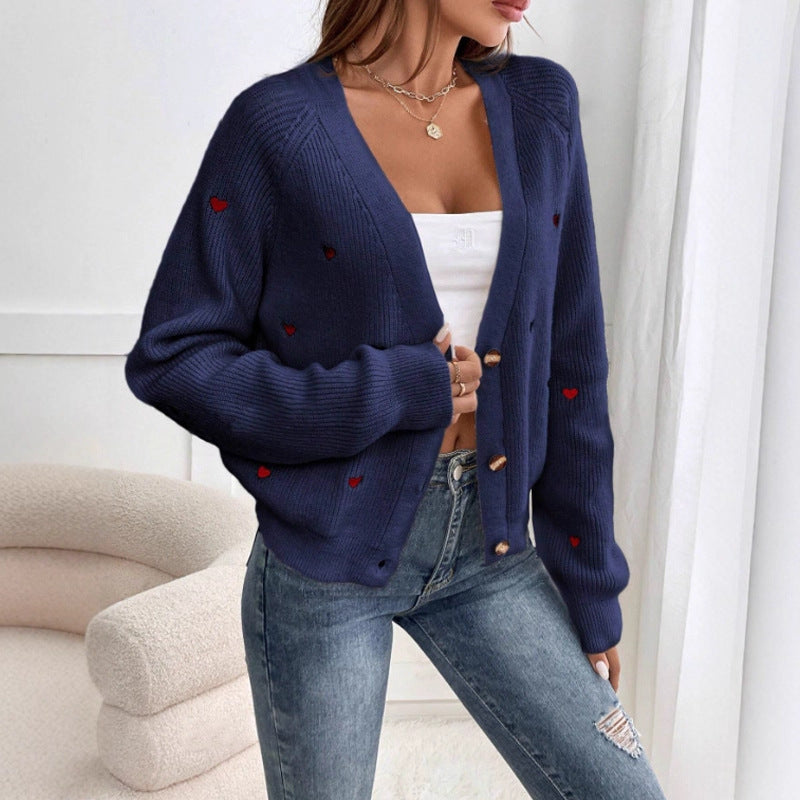 Damen Strickjacke im verspielten Herzdesign EB