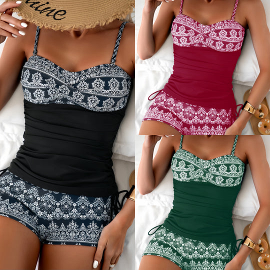 Damen Tankini-Oberteil mit dekorativen Rüschen und verspieltem Design EB