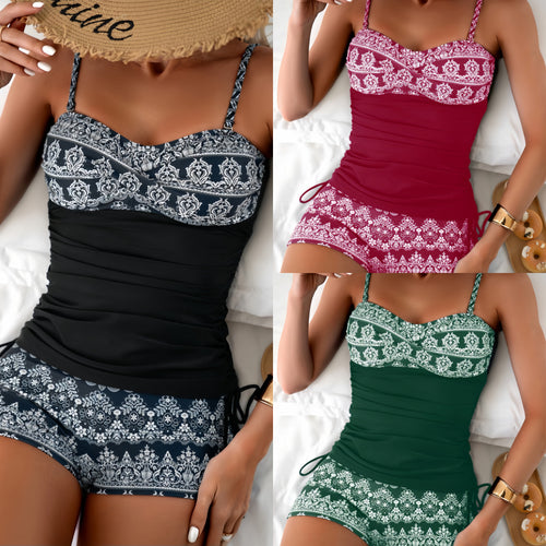 Damen Tankini-Oberteil mit dekorativen Rüschen und verspieltem Design EB