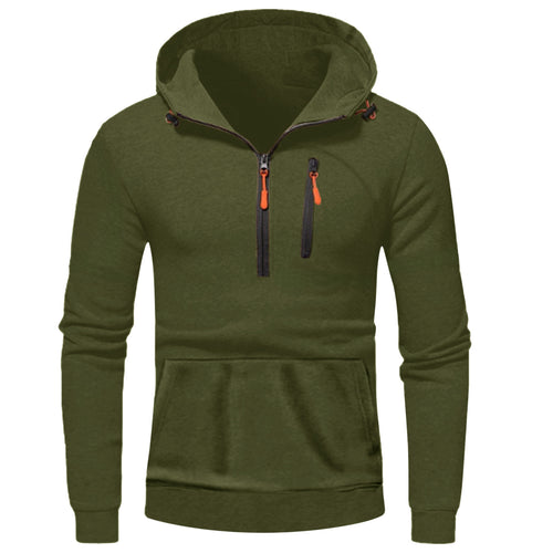 Herren moderner Kapuzenpullover mit innovativem halben Reißverschluss EB