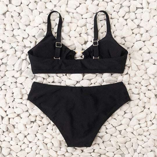 Damen Hochgeschnittener Bikini mit raffiniertem Ring-Detail EB
