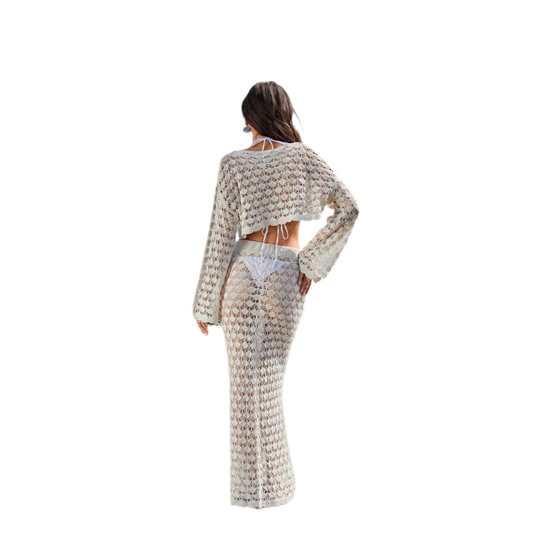 Damen Häkel-Set mit Crop-Top und Maxi-Rock EB
