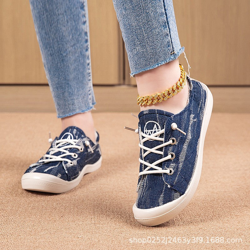 Damen lässige Sneaker mit atmungsaktiver Obermaterialstruktur und flexiblem Fußbett EB