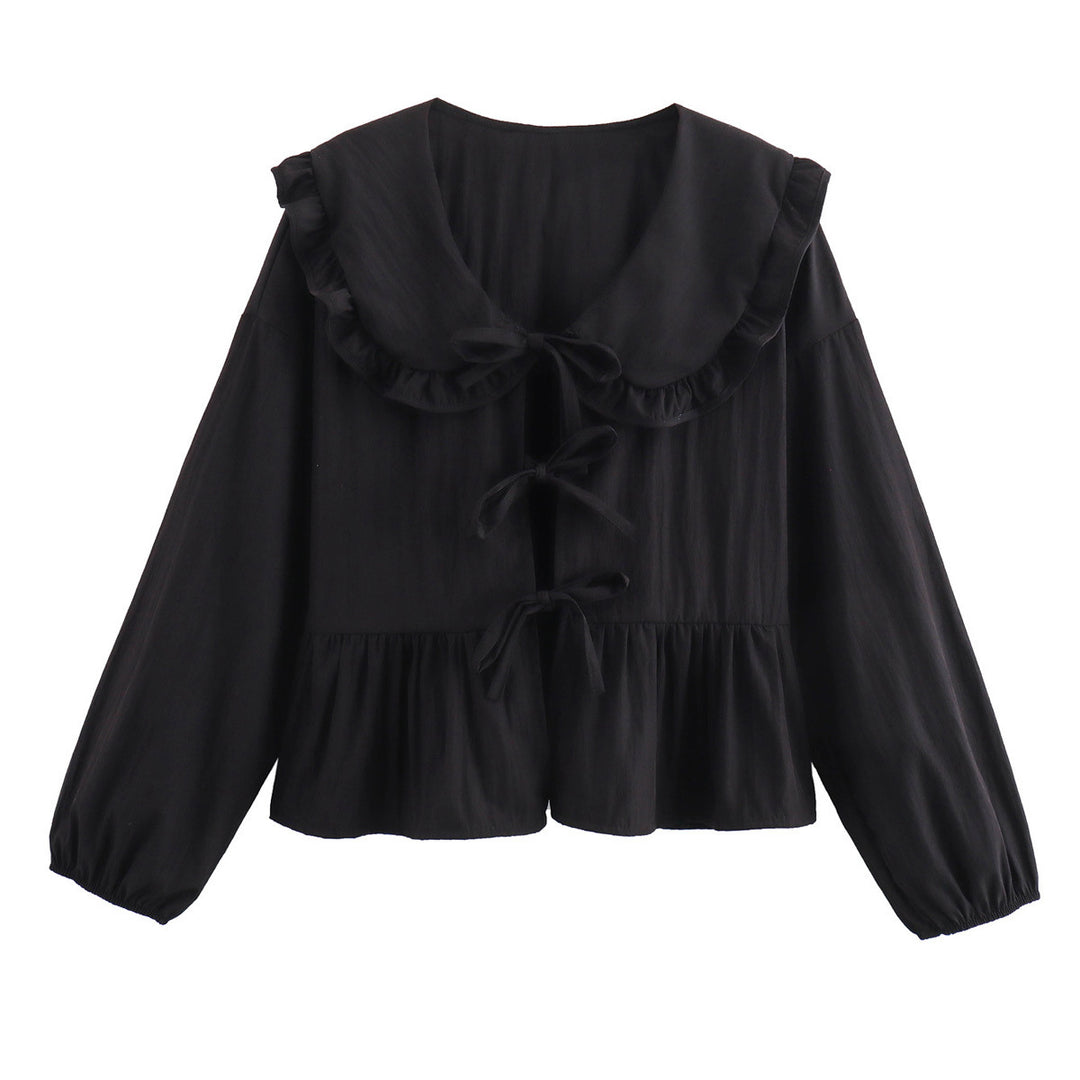 Damen verspielt geschnittene Bluse mit Rüschendetails EB