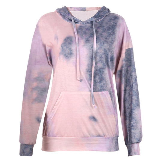 Damen Kapuzenpullover im kreativen Batikdesign EB