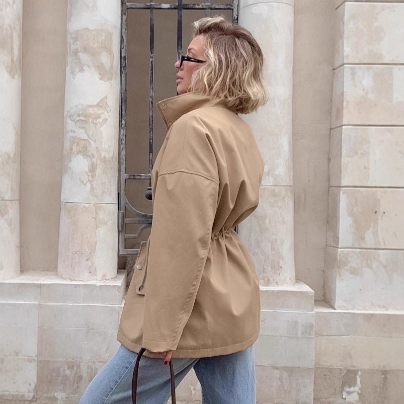 Damen urbane Übergangsjacke mit taillierbarem Kordelzug EB