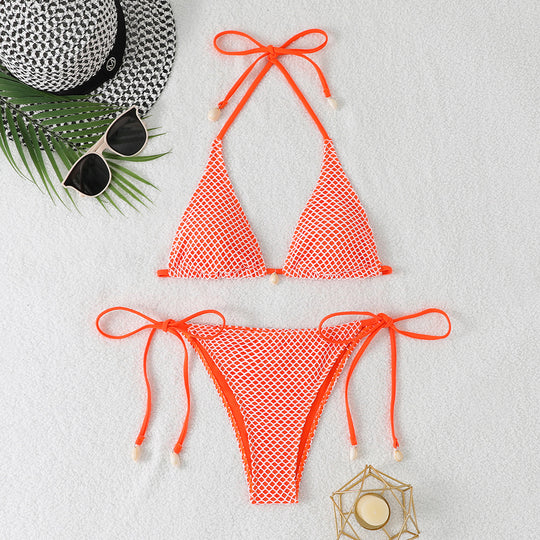 Damen Triangel-Bikini mit Netzstruktur EB