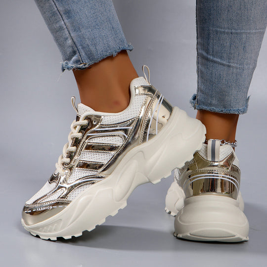 Damen Sportliche Chunky Sneakers mit atmungsaktiver Mesh-Oberfläche EB