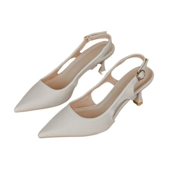 Damen spitze Slingback-Pumps mit elegantem Blockabsatz EB