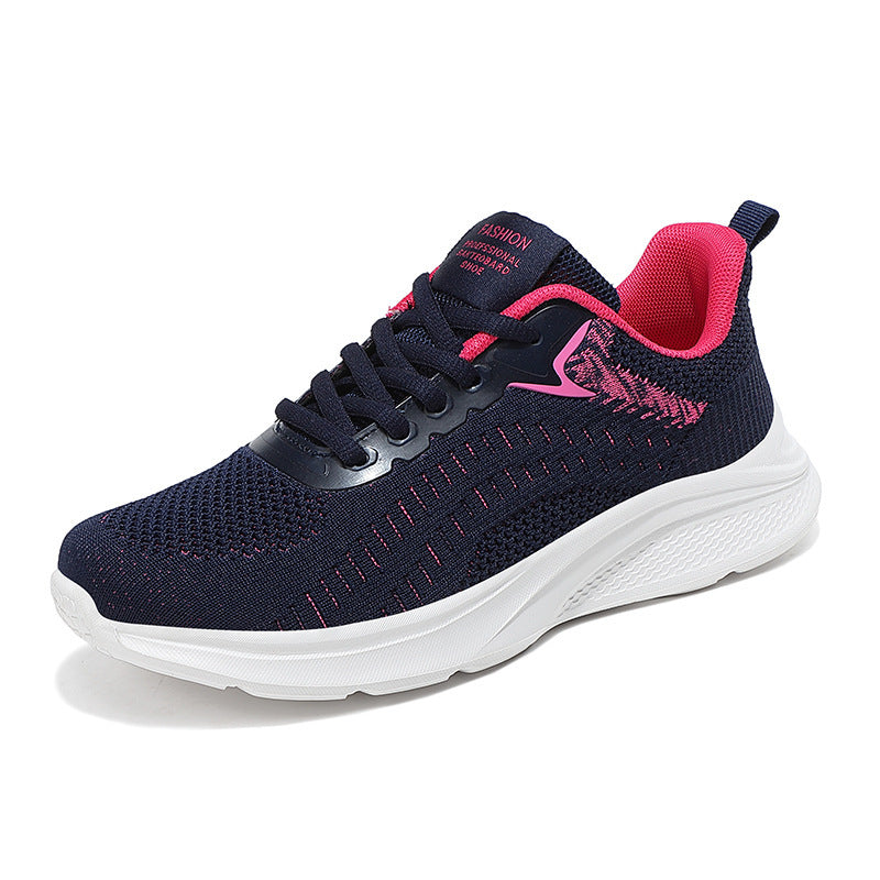 Damen nan nahtloser Strick-Walkingschuh mit atmungsaktivem Maschenoberteil, ergonomischer Wellendämpfung und verstärkter Fersenlasche EB