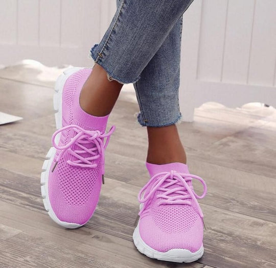 Damen nan gestrickter Performance-Sneaker mit sockenhaftem Schaft und flexibler Profilsohle EB