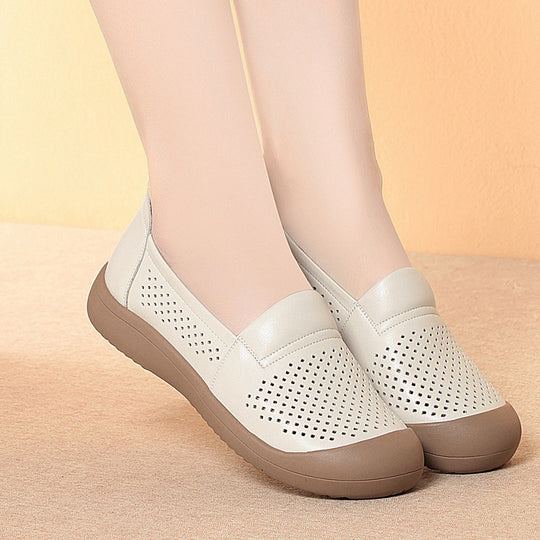 Damen bequeme Slip-On Schuhe mit atmungsaktivem Lochdesign und rutschfester Sohle EB