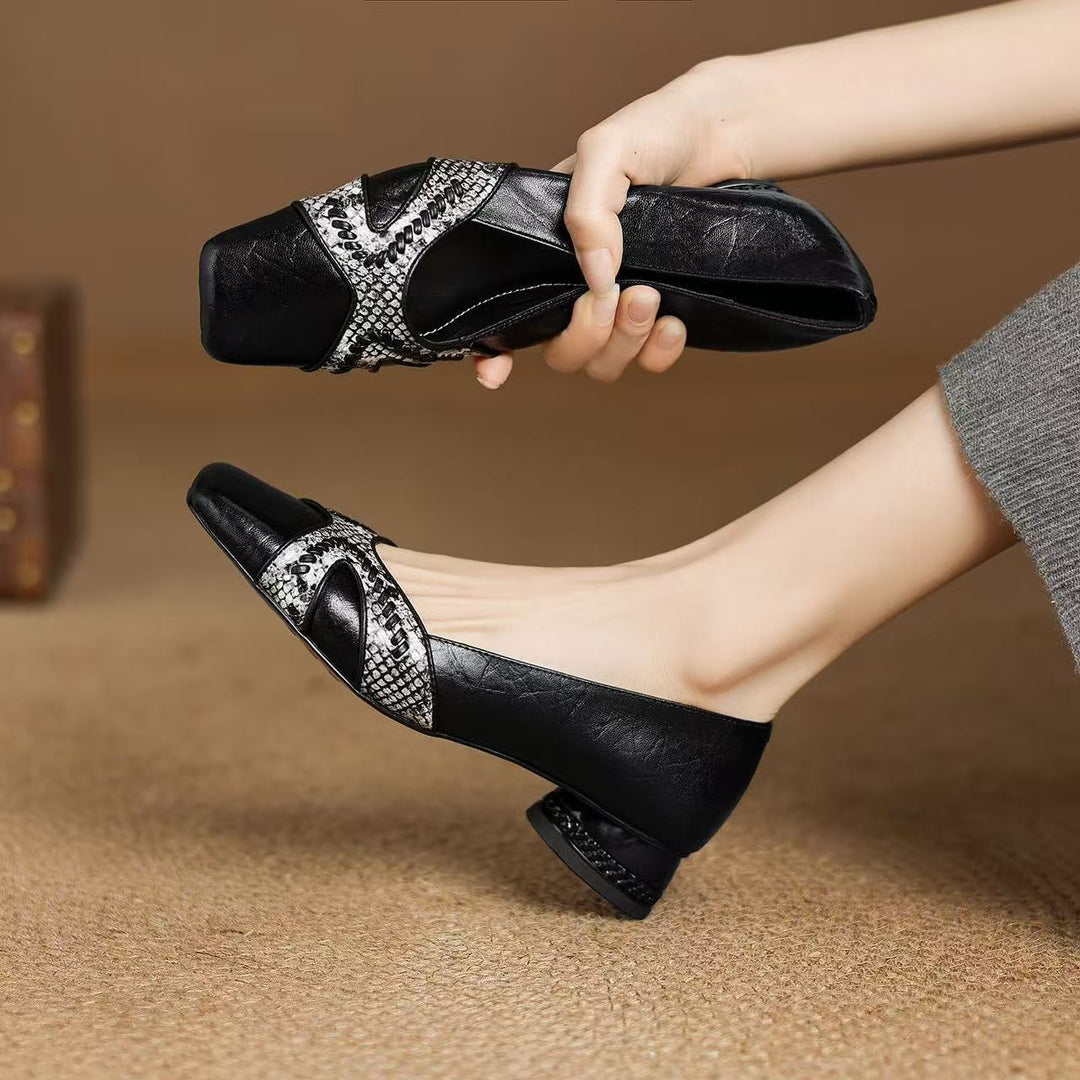 Damen Elegante Ballerinas mit modischem Schnellen-Detail und bequemer Sohle EB