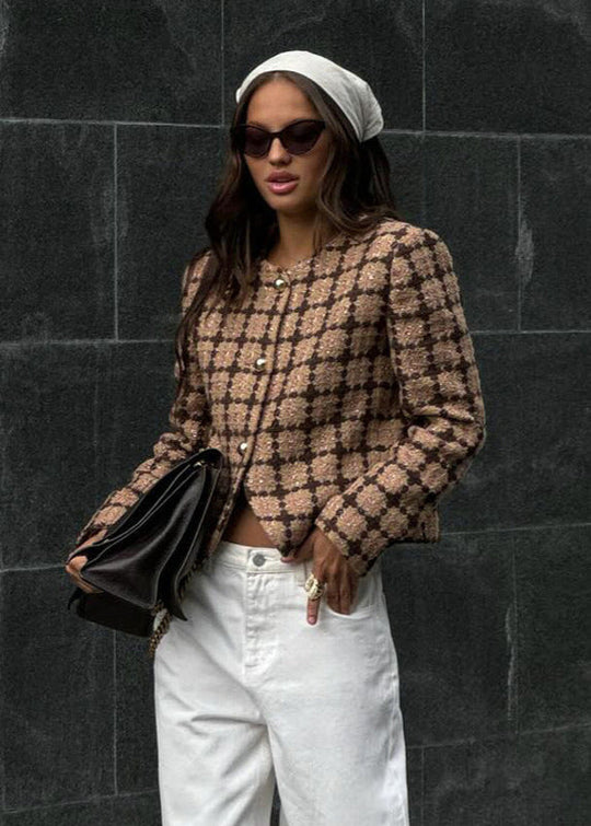 EB | Inspiriertes Tweed-Karo-Jackett