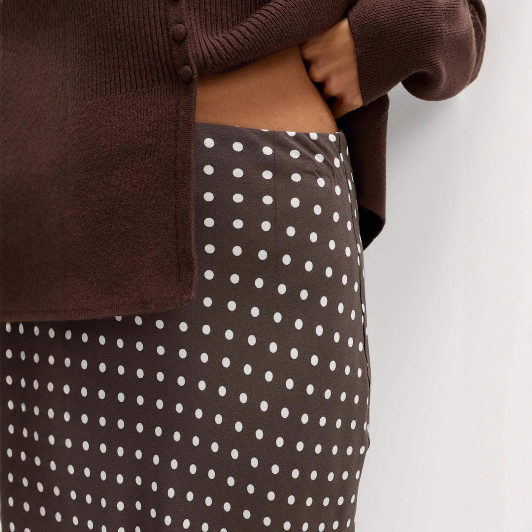 Damen Fließender Maxirock mit Polka-Dots EB