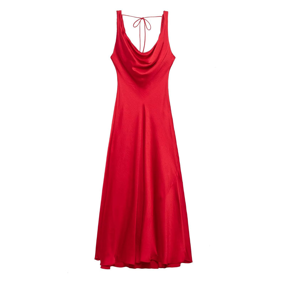 EB | Lange Drapierte Kleid mit Eingebautem Bh