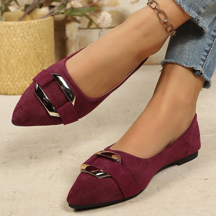 Damen Elegante Ballerinas mit modischem Schnallen-Design EB