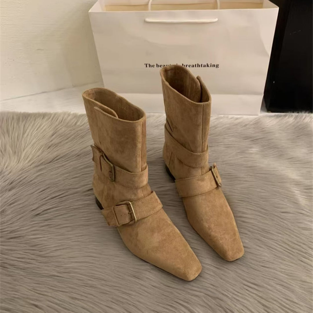 Damen Modische Stiefeletten mit dekorativen Schnallen von EB