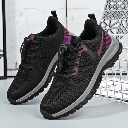 Damen atmungsaktive Laufschuhe mit elastischem Schnellschnürsystem EB