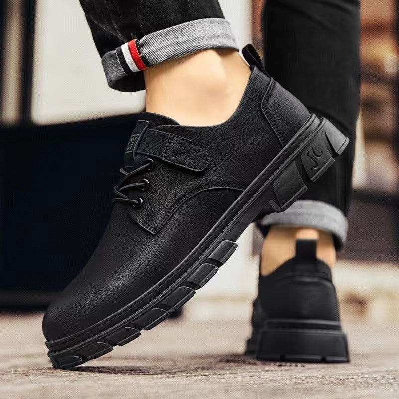 Herren bequeme Leder Schnürschuhe EB