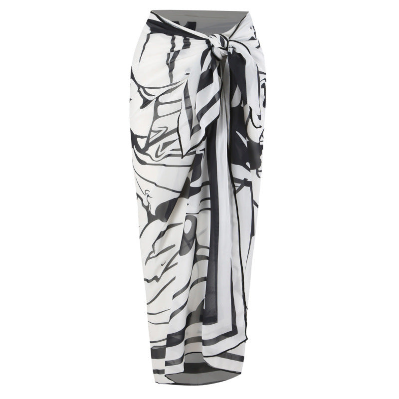 Damen Einteiler Badeanzug mit floralem Design und passendem Strandüberwurf EB