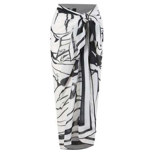 Damen Einteiler Badeanzug mit floralem Design und passendem Strandüberwurf EB
