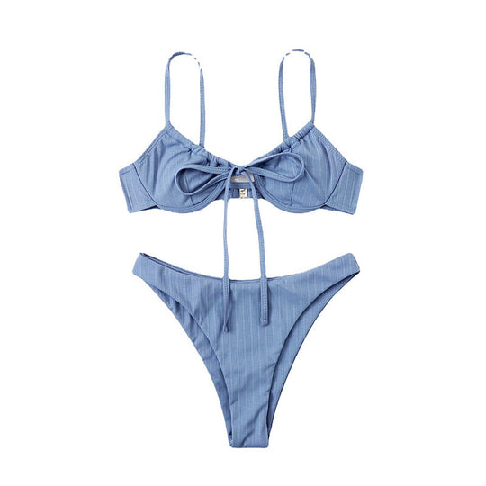 Damen Bikini-Set mit verstellbaren Trägern und raffinierten Rüschendetails EB