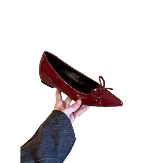 Damen elegante Ballerinas mit stilvoller Schleifenverzierung EB