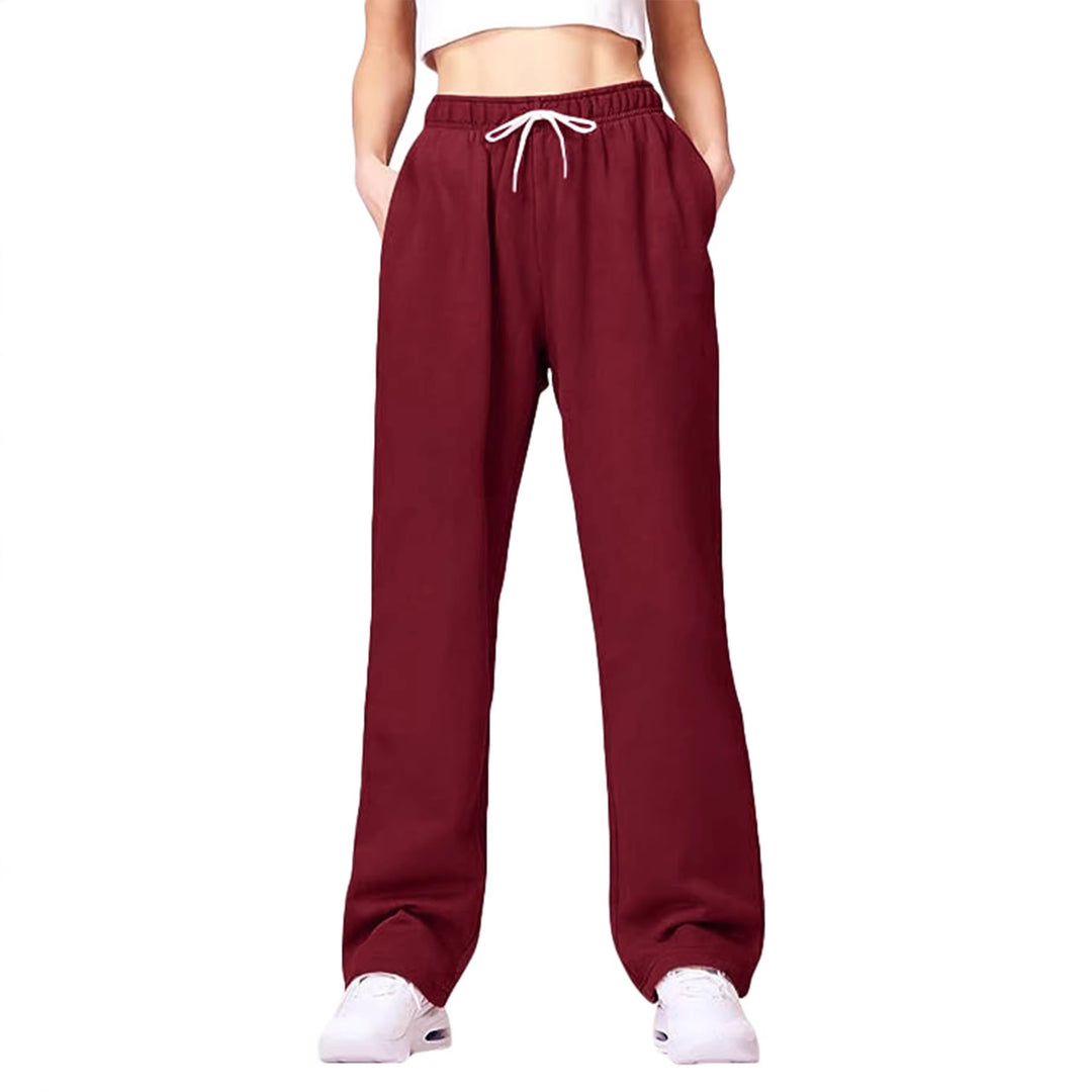 Damen bequeme Sporthose mit elastischem Bund und seitlichen Taschen EB