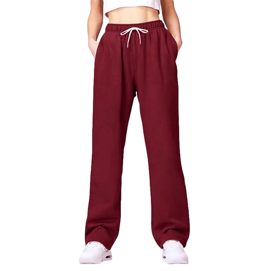 Damen bequeme Sporthose mit elastischem Bund und seitlichen Taschen EB