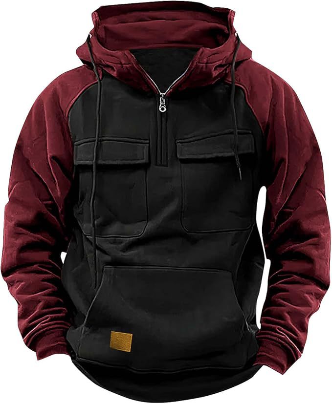 Herren Sportlicher Baumwoll-Hoodie mit Kapuze und praktischen Taschen EB