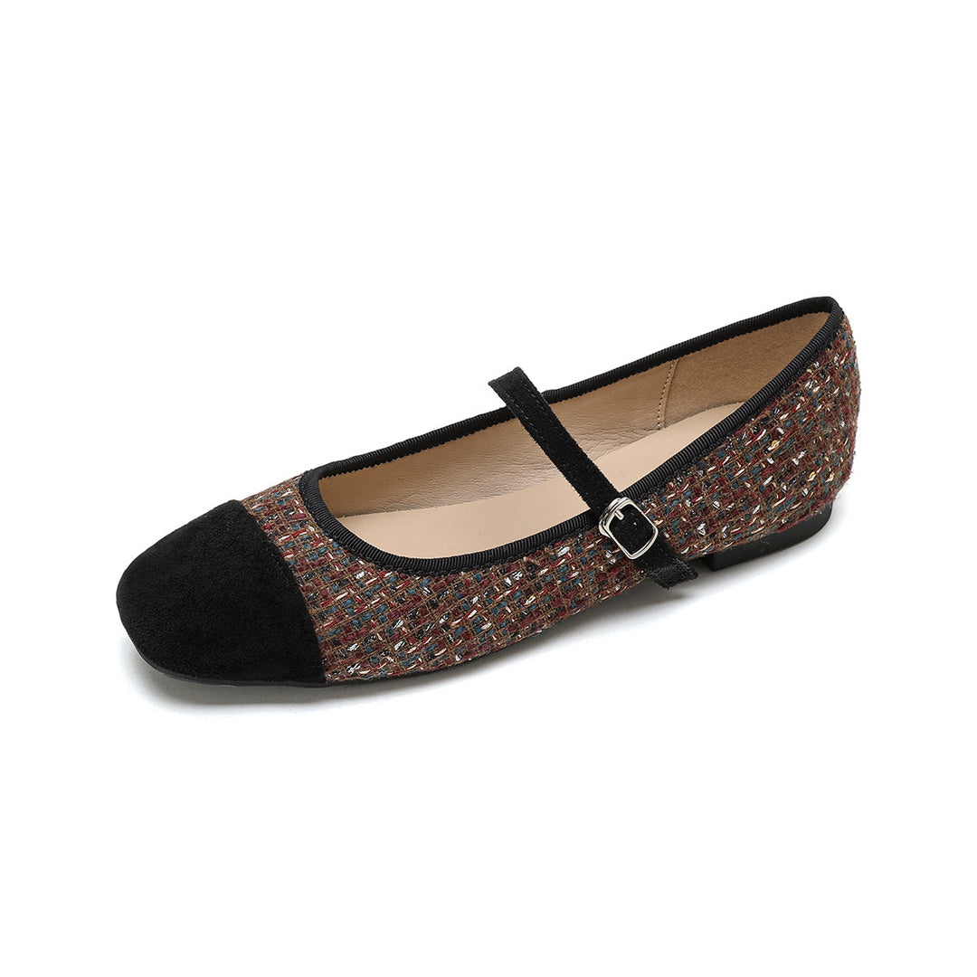 Damen Elegante Ballerinas mit modischem Riemen und hochwertiger Textur EB